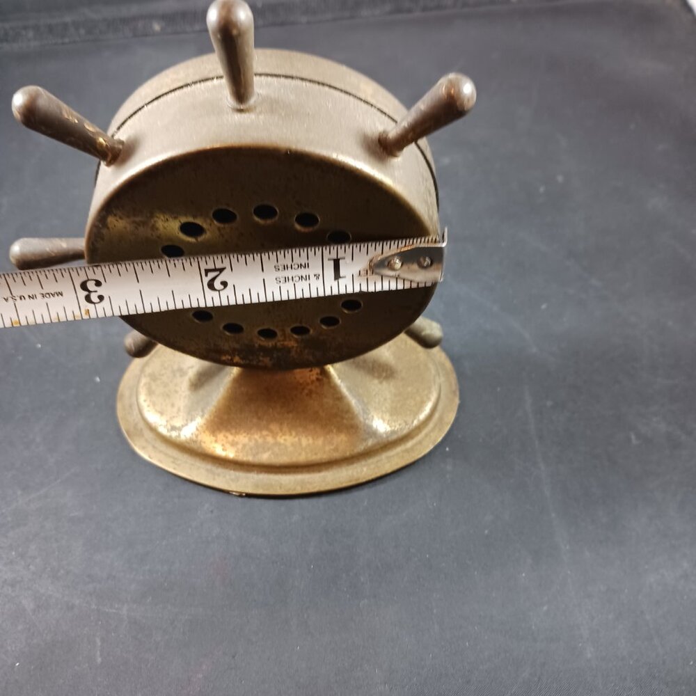 Vintage 50's Brass Ship Wheel Thermometer Williams Insulation Co - Picture 10 of 11